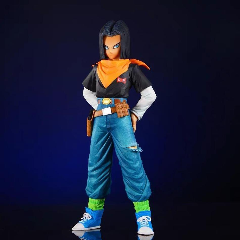 25CM Anime Dragon Ball Android 17 18 Figure Android 18 PVC Action Figures Doll Collection Model Plaything for Children Christmas Presents
