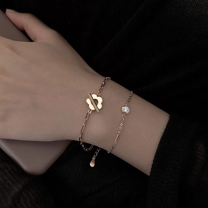 Lindon Zircon Bracelet Jewelry Geometric Bead Chain Link Bracelets Fashion Fine Wedding Gift for Girlfriend Women