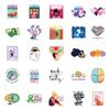 50 Hand Painted Mental Health Graffiti Decorative Stickers Diy Skateboard Water Cup Flat Decorative