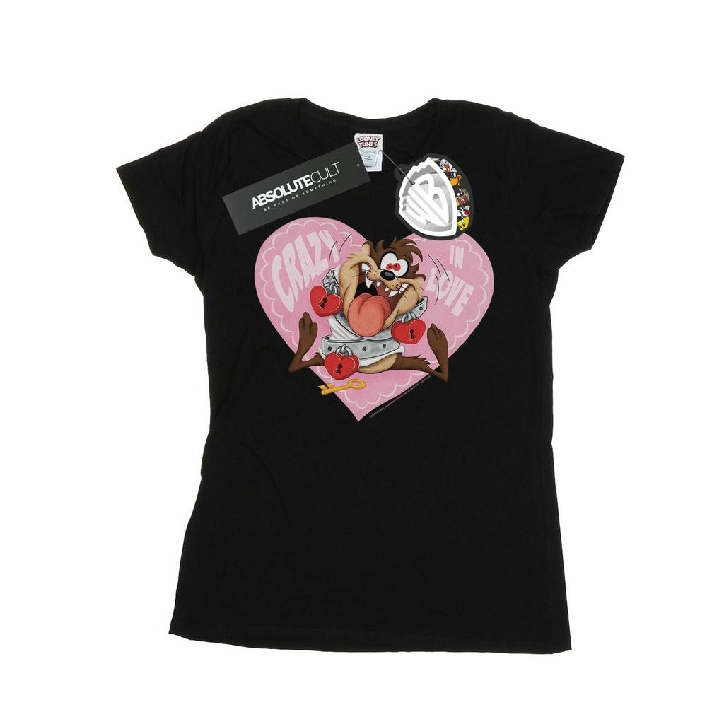 Looney Tunes Womens/Ladies Taz ValentineÂ´s Day Crazy In Love Cotton T-Shirt