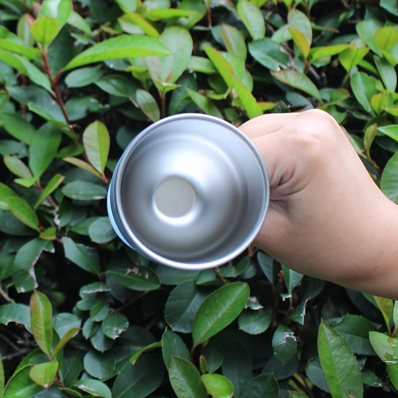 1Pc, 4oz High Aesthetic Value Water Cup With A Tall Handle, 304 Stainless Steel Inner Lining, Transparent Lid, Available In Multiple Colors, Suitable