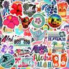 100 Pieces Hawaii Beach Stickers Waterproof Vinyl Decal Tropical Hawaii Vinyl Sticker for Water Bottles Computers Laptop Phone Skateboard Notebook Sum