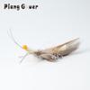 Simulated Grasshopper Cat Teasing Stick change Head Toy Feather Silicone Pet Supplies Toys