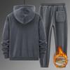 Men's Winter Sports Set Warm Hoodie Wool Fitness Sportswear