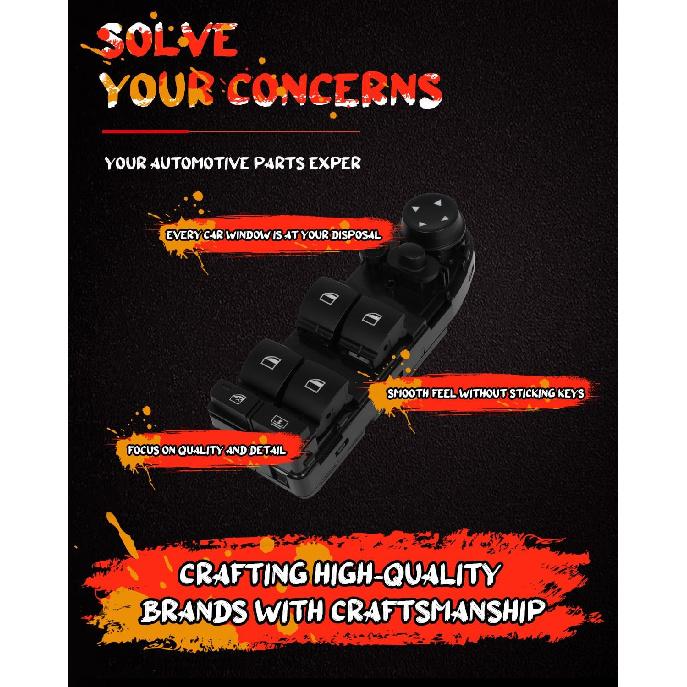 CCIYU Master Power Window Switch 61319122113 Front Left Driver Side Window Control Switch Fit 2008-2010 for BMW 528i 2008 for BMW 528xi 2008-2010 for