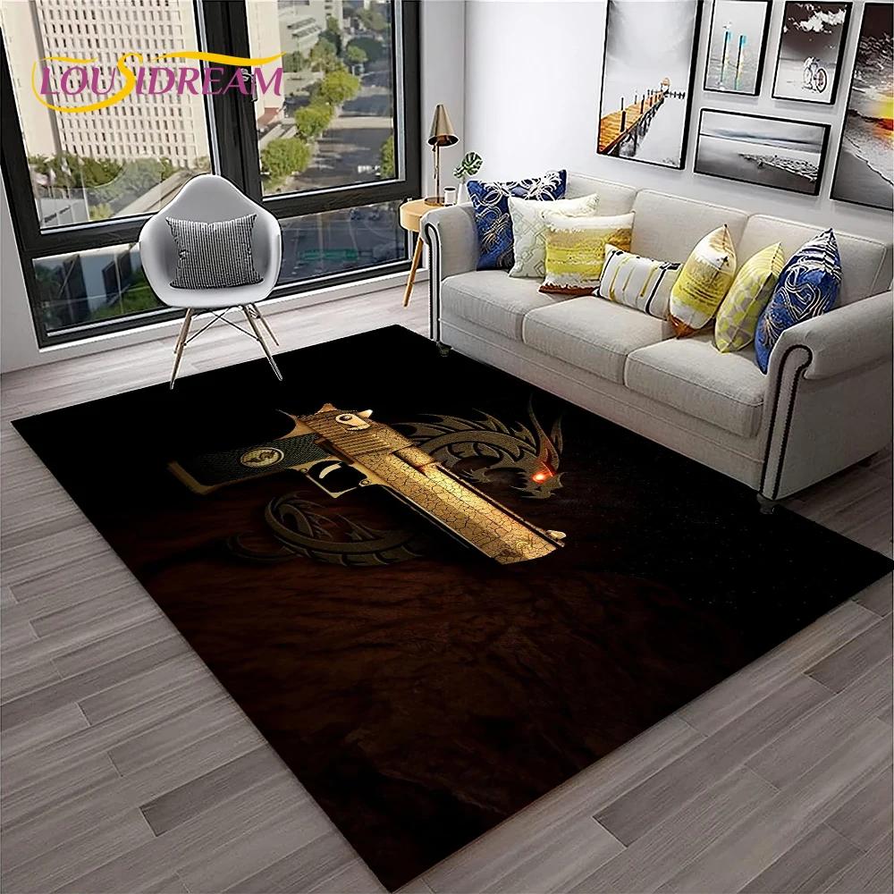 Gewehrmesser Pistolenpatrone USP, AK, M4, AWP, Gewehrteppich für Zuhause, Wohnzimmer, Schlafzimmer, Sofa, Fußmatte, Dekor, rutschfeste Bodenmatte für Kinder