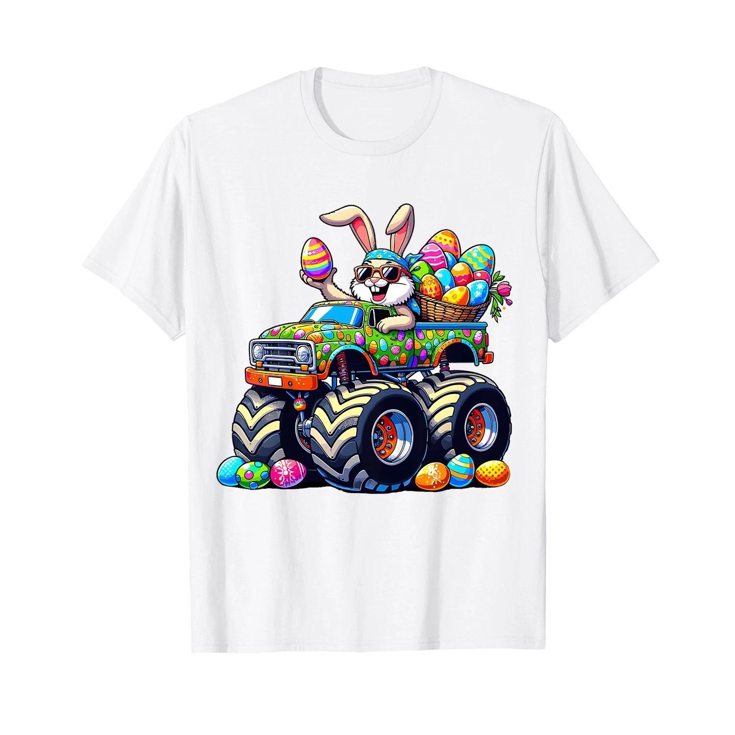 Easter Day Bunny Monster Truck Eggs Cool Rabbit T-Shirt L