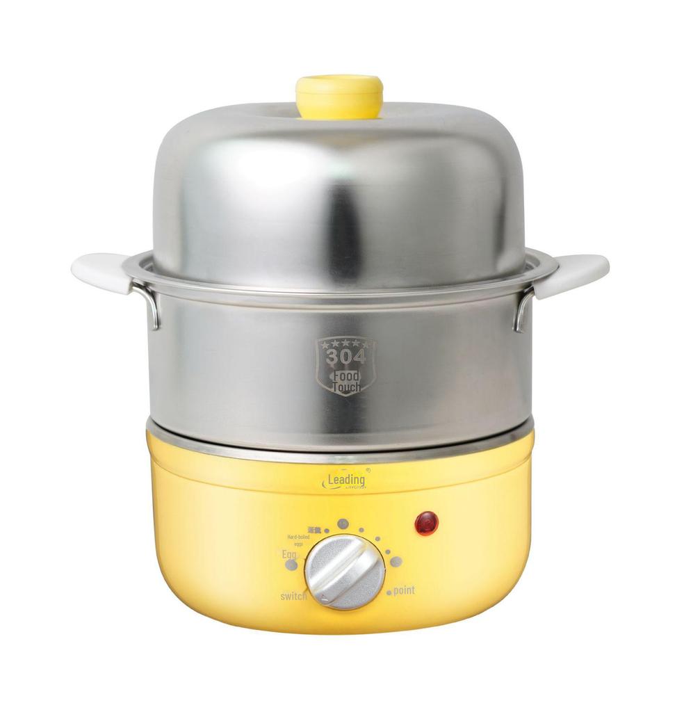 304 Stainless Steel Double-Layer Egg Steamer with Timer & Auto-Off - Household Breakfast Machine