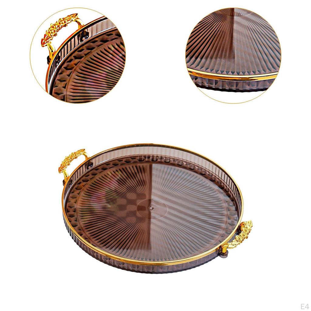 Round Serving Tray Cake Display Plate Multipurpose Snack Storage Holder Fruit Food