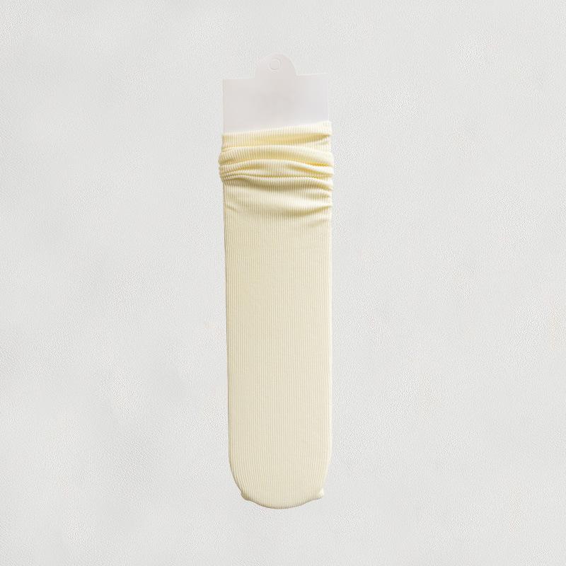 

Женские летние легкие однотонные дышащие носки-гольфы 1 pair молочный белый