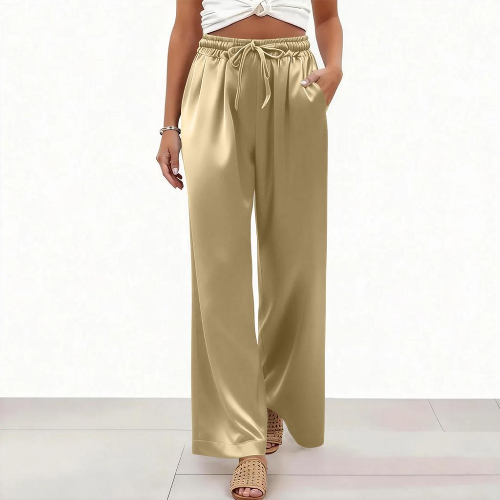 Womens Palazzo Pants Summer Casual Flowy Wide Leg Trousers Beach Travel Vacation Outfits