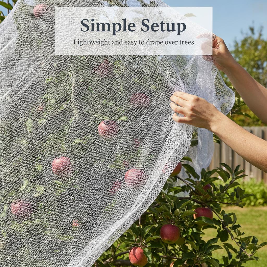 Orchard Bird Netting for Fruit Trees and Vegetables Durable Nylon Protective Mesh 12m Wide x