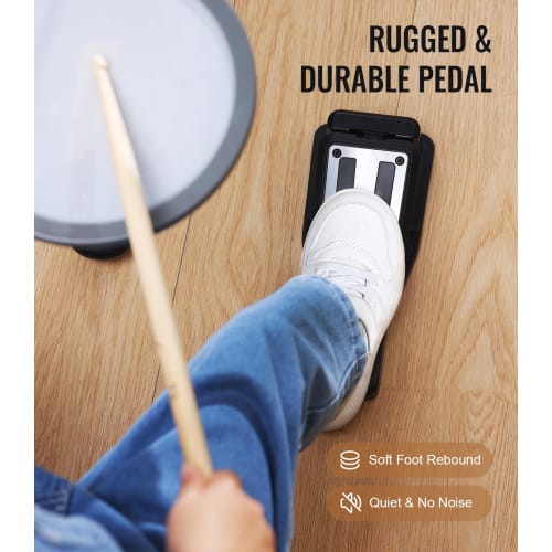 MK-0 Mesh Electronic Drum Set with 4 Mesh Electronic Pads, 5-inch Kick Drum, 12 Kits and 68 Authentic Sounds, USB MIDI, Throne, Sticks, Headphones, an