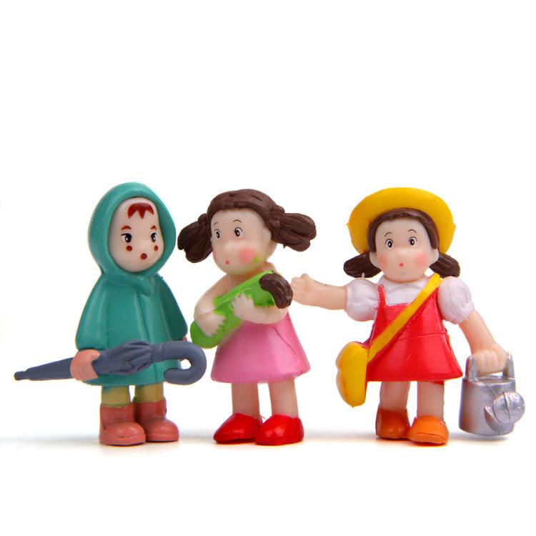 My Neighbor Totoro Anime Character Raincoat Holding Kettle Girl Model For Collectors And Gift Items