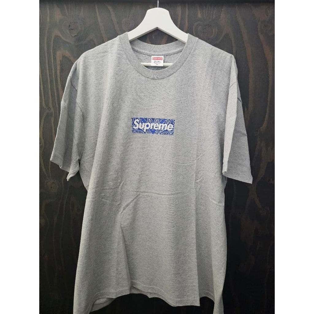 Used Supreme Bandana Box Logo T-shirt Gray XL