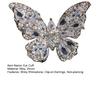 1 Pc Women Butterfly Ear Cuff Rhinestone Butterfly Clip-On Earring No Piercing Ear Wrap Jewelry Gift for Her Birthdays Parties Weddings