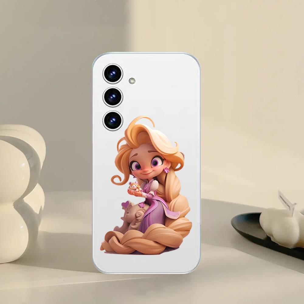 Cute Princess Phone Case For Samsung Galaxy S21 S22 S23 S24 S25ULTRA FE Ultra Plus5G A52S Transparent Cover