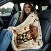 Hand-drawn Style Healing Highland Cow Print Fleece Blanket for Adult Quality Soft Warm Universal Blanket for Travel Office Home