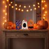 Halloween Wooden Letter Sign Set - 3 Pumpkin Decorations for Mantel Tabletop Shelf Party