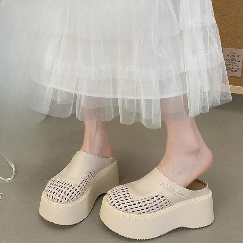 

Height-increasing Shoes Thick-soled Flip-flops New High-heeled Slippers 35 чорний