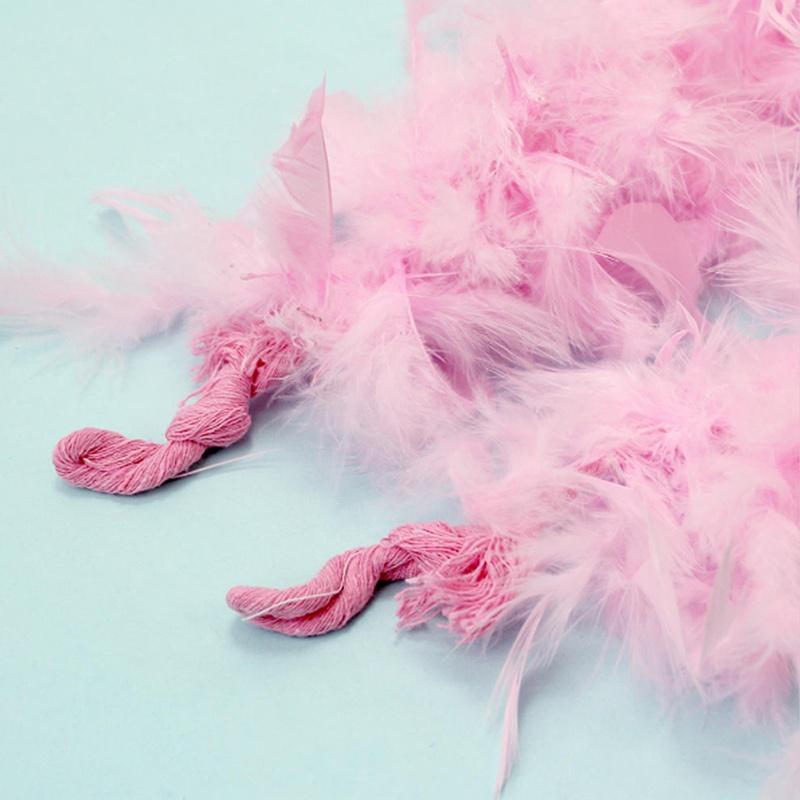 Růžové peříčkové boa Nadýchaná řemeslná dekorace 6,6 stopy dlouhé