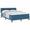 Boxspringbett mit Kopfteil Dunkelblau 140 x 200 cm Samt