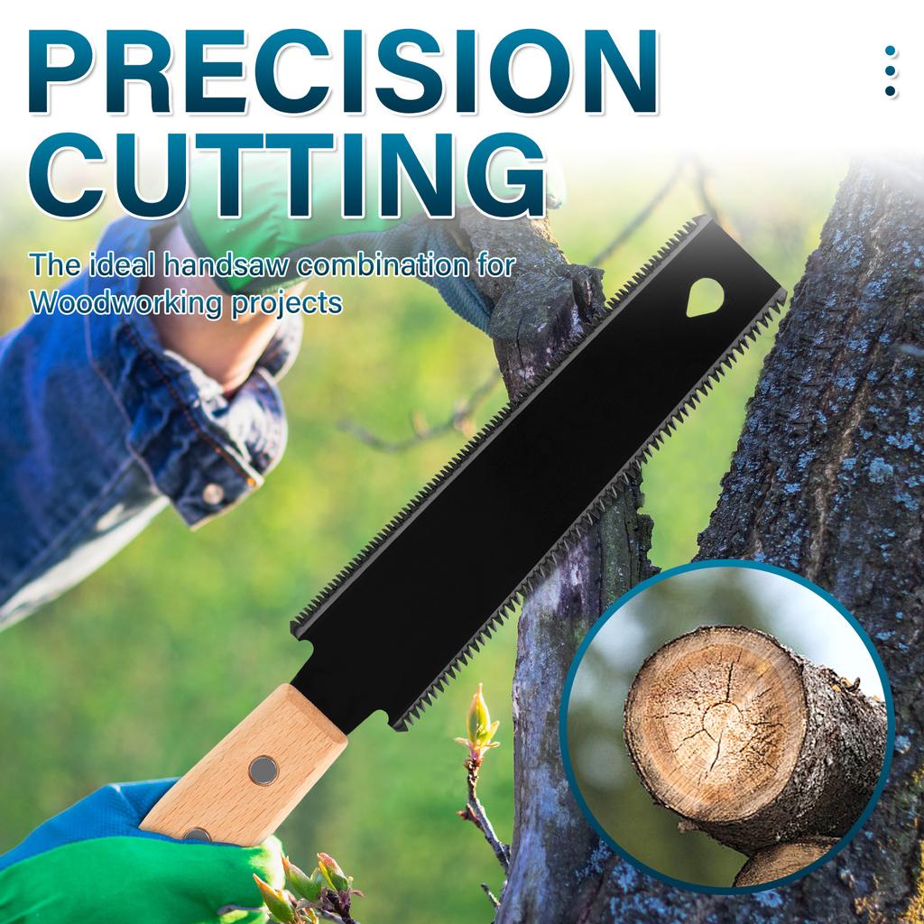 3PcsJapanese Style Hand Saw Single Double Sided Fine Tooth Wood Saw SK5 Steel Flexible Hand Saw Garden Hand Tool for Woodworking