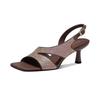 Shoes for Women 2025 New Summer Fashion Buckle Strap Dress Sandals Women Square Toe Peep Toe Stiletto Sexy Women's Sandals
