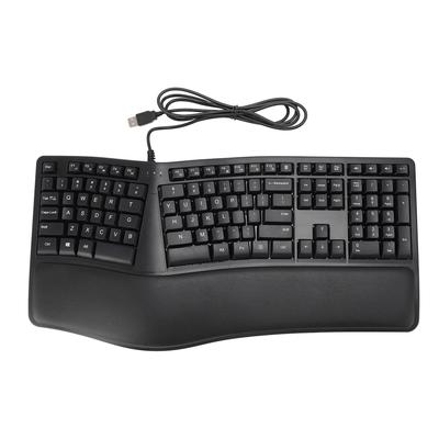 Ergonomic Split Keyboard with Palm Rest Quiet USB 2.0 Wired Keyboard for Laptop with 110 Keys 1.5m