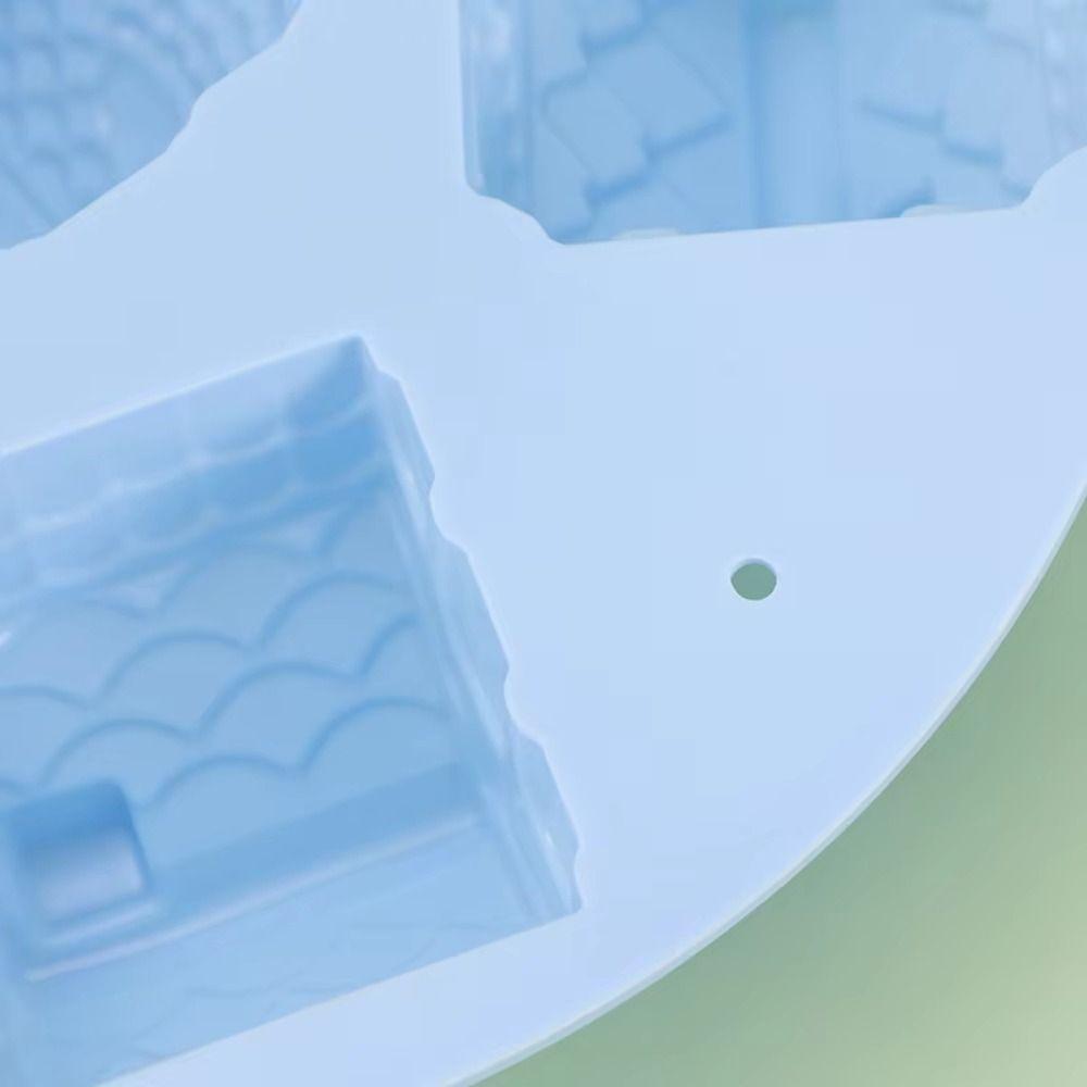 6 Cavity Design Silicone Cake Mold Silicone Material 3D Shape Bake Tool DIY Crafts Non-Stick Surface Gingerbread House Mold