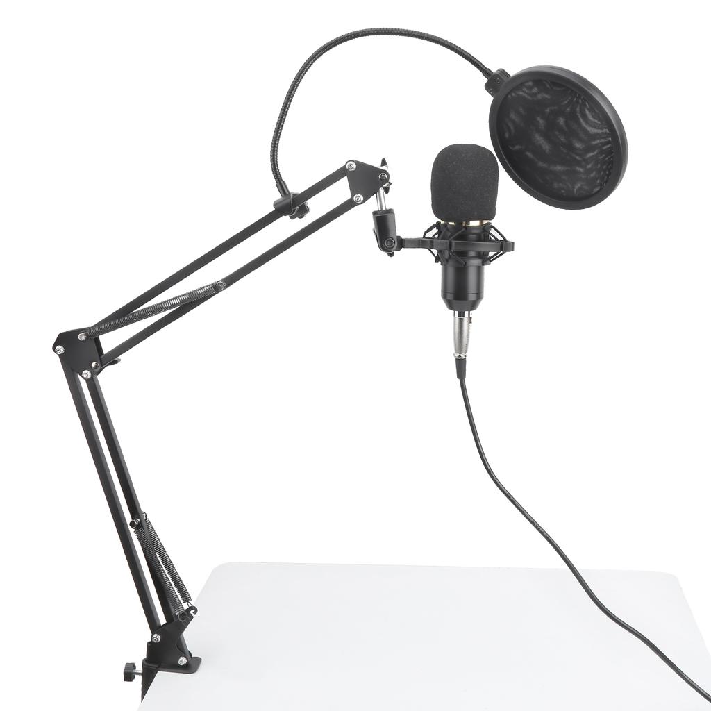 BM800 Condenser Microphone Studio Recording Kits with Adjustable Stand for V8 Sound Card