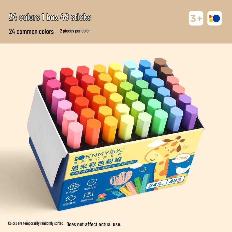 Enmi Dustless High-Color Safe Blackboard Chalk for Teachers and Students