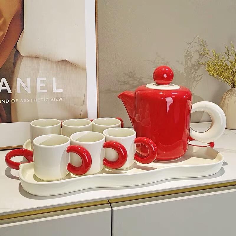 Cream Style Ceramic Teacup Set