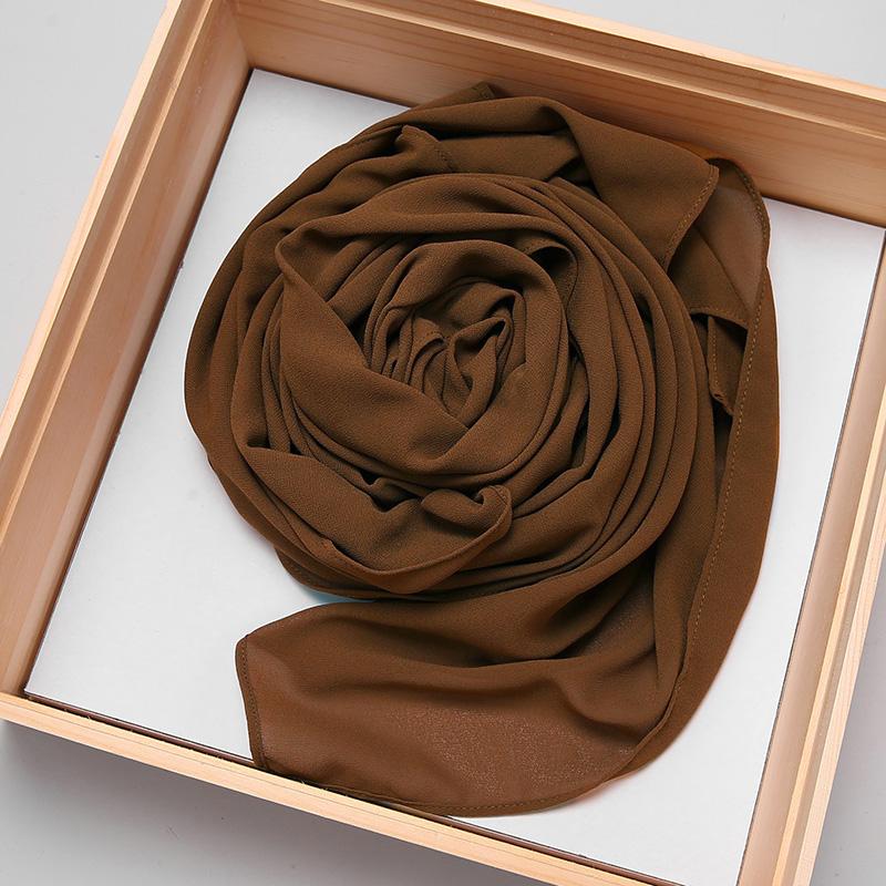 Big Size Long Hijab Premium Heavy Chiffon Scarf Malaysian Muslim Hijab Long Shawl Plain Wraps Tudung Bawal 2M*72CM