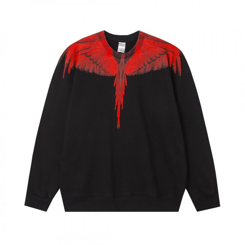 Unisex Hooded Sweatshirt With Animal Wing Print Loose Fit Cotton Pullover Fall Daily Wear