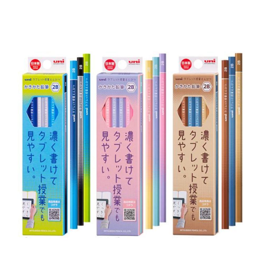 Japan Mitsubishi Pencil Tablet Class Pencil Camel  Blue  Lavender 12 Pcs