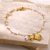 20+5cm Anklets for Women Stainless Steel Shell Starfish Imitation Pearl Leg Bracelets Gold Color Beach Summer Bodychain Jewelry
