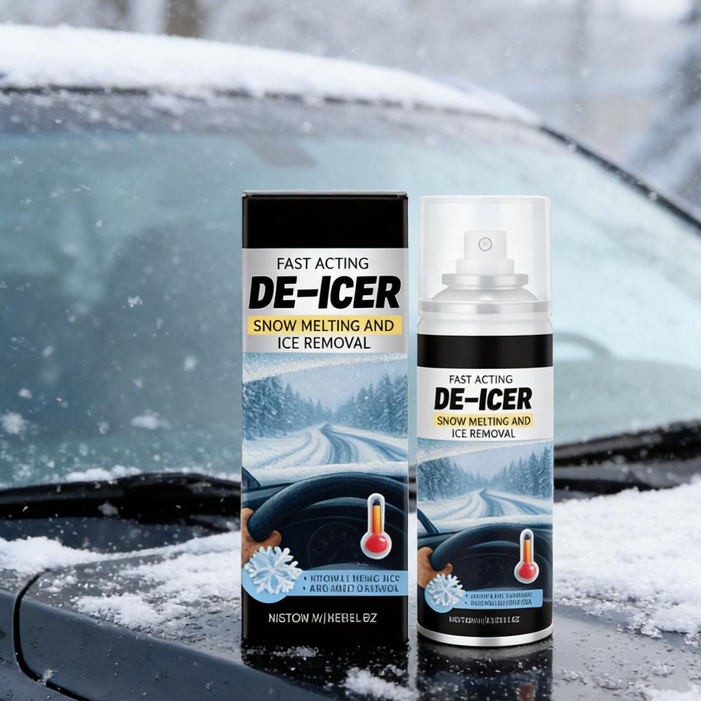 Fast Acting -Icer Spray  100ml Ice & Snow Melting Spray For Car Windshields  & Mirrors  Quick Ice Removal To Improve Winter Driving Visibility 100ml