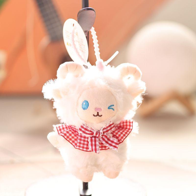 Chaveiro de Ovelha de Pelúcia Com Enchimento Macio de PP Para Crianças e Adultos