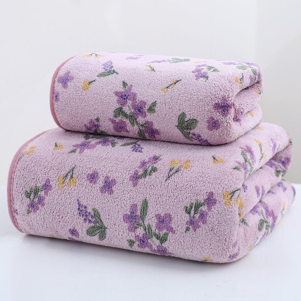 Floral Bath Towel Soft and Super Absorbent Bath Towel