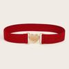 Minimally Heartshaped Designed Buckle Women Casual Elastic Waistband Daily For