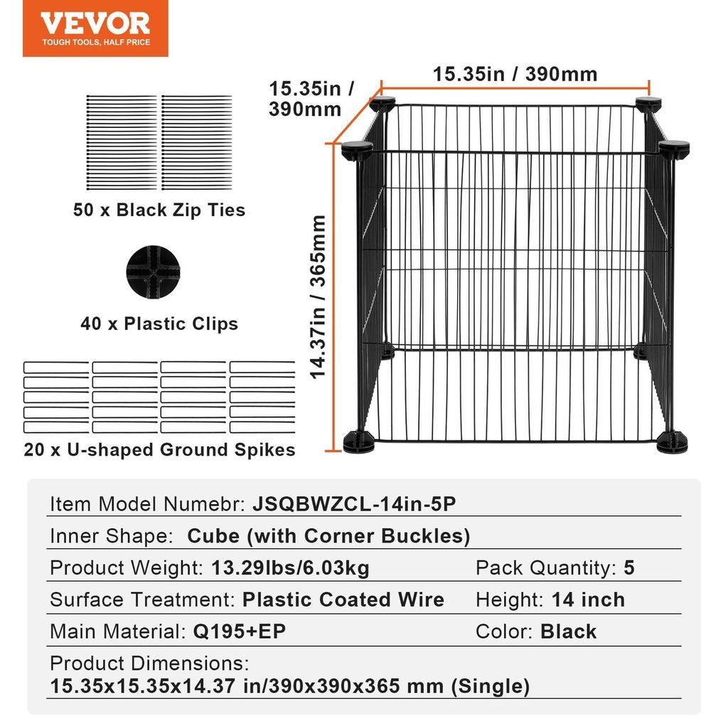 5 Pack Plant Protector from Animals 15.35'' X 15.35'' Metal Plant Cage