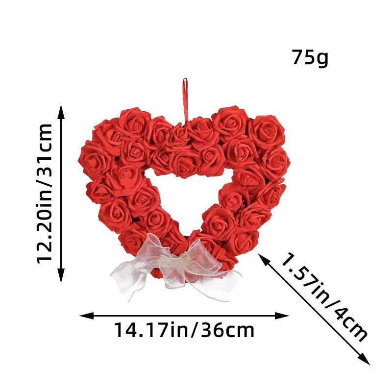 Valentine'S Day White Rose Wreath Romantic Love Wreath Outdoor Wedding Scene Arrangement Props