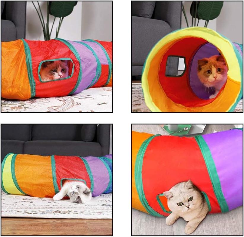 Cat Tunnel Long T/Y Ways Cat Play Tunnel Foldable Funny Interactive Indoor Play Toys Games Kitty Cubes Pet Supplies