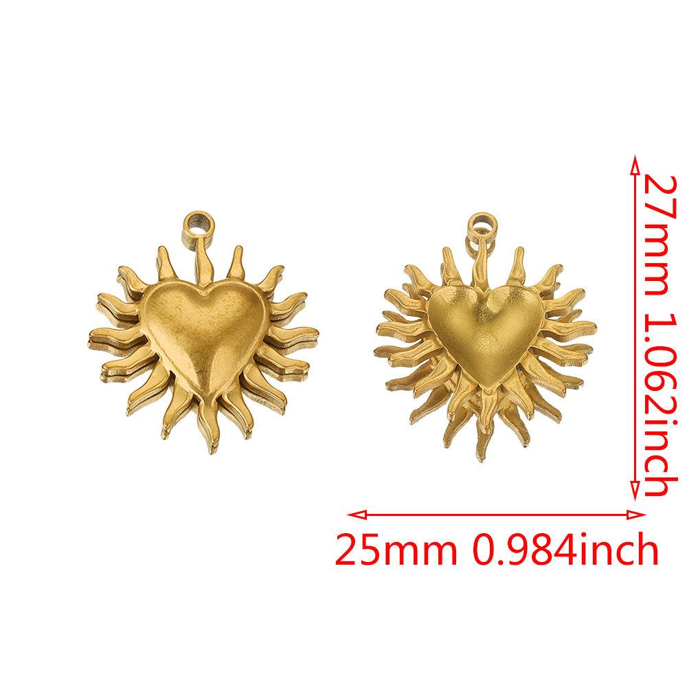 3pcs/Lot Vintage Stainless Steel Smiley Sun Moon Pendant Stainless Steel DIY Pendant Necklace Handmade Accessories