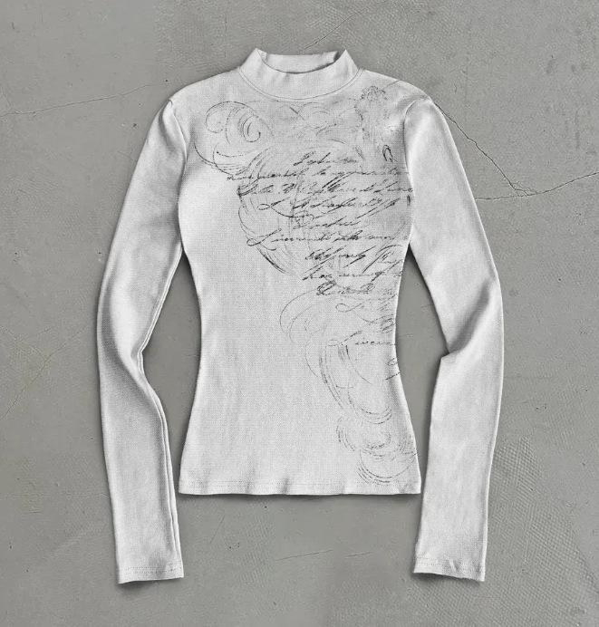 2026 Herbst/Winter Europäisches Y2K Bedrucktes Damen-T-Shirt - Trendiges, Vielseitiges, Modisches Basisteil