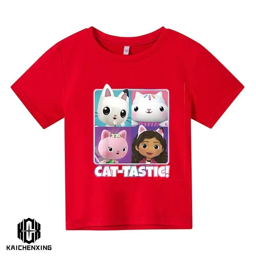 Cute Gabbys Doll House Cartoon Kids T-Shirts 2026 Summer Short Sleeve Children Tops for Girls And Baby Boys Funny Clothing