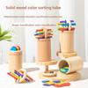 Colorful Stick Wooden Block Color Shape Classification Cylinder Toy For Sensory Training And Motor Skills Development