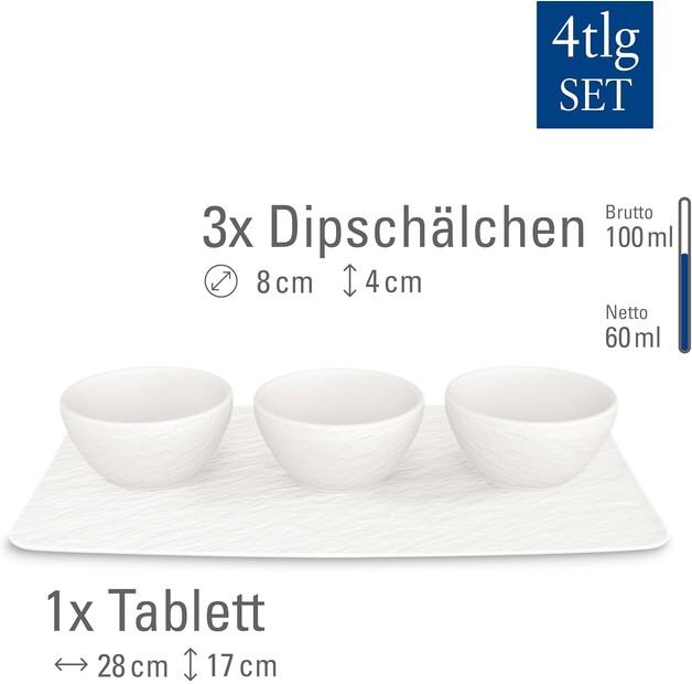 Villeroy & Boch Manufacture Rock White Sauce Bowls, 4 Pieces (1042409023)