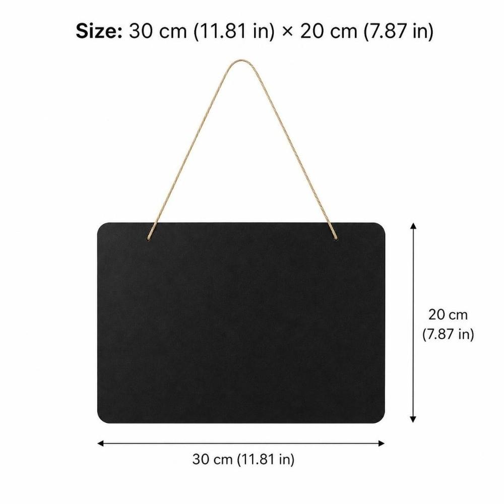 With Rope Hanging Chalkboard Sign Wooden Message Board Hanging Display Plaque  Home Decor